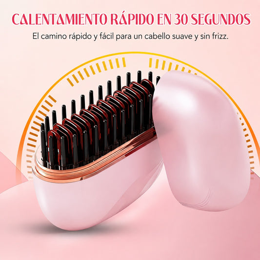 Mini plancha de pelo recargable portátil, cepillo alisador con carcasa anti-quemaduras, inalámbrico, con carga USB